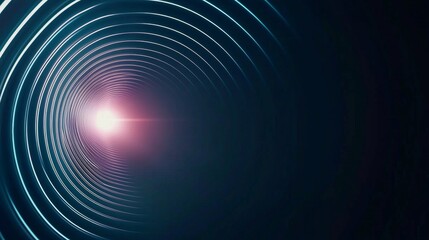 Poster - Abstract circular glowing neon lights tunnel effect forming a background for futuristic, technology or science fiction designs