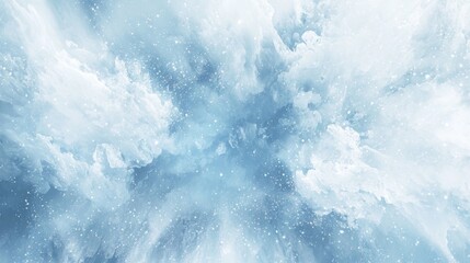 Poster - Abstract blue and white explosion background with sparkles, resembling a nebula, clouds, powder or smoke. Perfect image for any project that needs a touch of magic and wonder