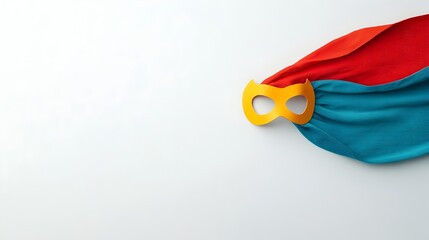 Aufkleber - Colorful DIY Superhero Mask and Cape Costume Accessory Artfully Contrasting Against a Clean White Studio Background
