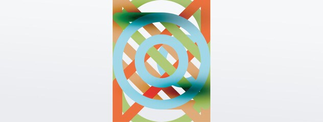 Poster - Abstract background - colorful circle lines technology or business digital template