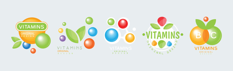 Sticker - Vitamins Original Design Logo and Label Vector Set