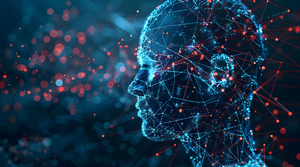 Futuristic science fiction background in artificial intelligence style. Neural network AI generated art