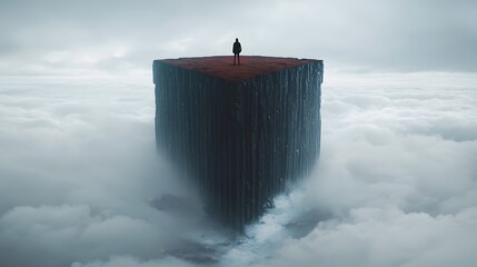 Poster - Majestic Towering Cliffside Overlooking a Rough and Turbulent Ocean with Crashing Waves Below   A Powerful and Dramatic Coastal Landscape