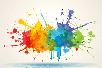 Wall Mural - A colorful splash of paint with a rainbow of colors