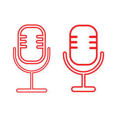 Poster - Microphone icon/logo vector set. Podcast microphone. mic symbol. audio illustration sign collection. 