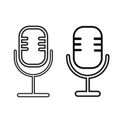 Poster - Microphone icon/logo vector set. Podcast microphone. mic symbol. audio illustration sign collection. 
