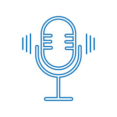 Poster - Microphone icon vector. speech podcast mic vector symbol/icon.  Flat design style. Microphone logo illustration on white background.