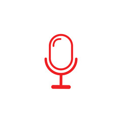 Poster - Microphone icon vector. speech podcast mic vector symbol/icon.  Flat design style. Microphone logo illustration on white background.