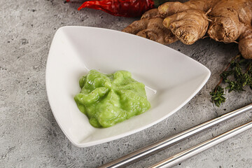 Canvas Print - Green organic asian Wasabi seasoning