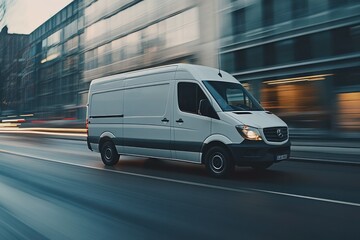 Dynamic Motion Shot of Delivery Van in Action