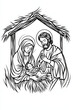 © Alexandra - Beautiful illustration of the holy family in the manger, perfect for christmas crafts and activities