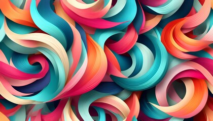 Wall Mural - Dynamic swirls of color in fluid gradients create a captivating vibrant abstract digital art experience