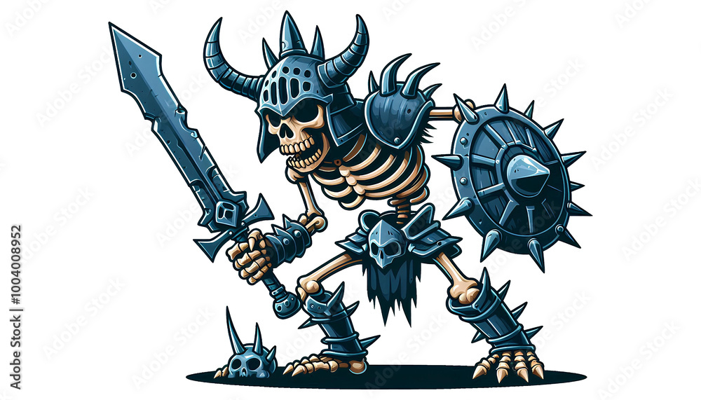 Skeleton Monster Types Cartoon Skeleton Monster in Attack Pose Isolated Stock Illustration ...