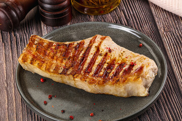 Tasty hot grilled pork loin