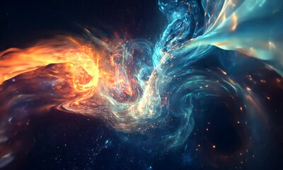 Wall Mural - cosmic dance of fire and ice