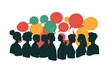 © gankevstock - Diverse group illustration with colorful speech bubbles symbolizing communication