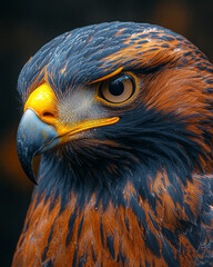 Poster - A proud eagle with a sharp gaze, showing off its feathers in high detail,