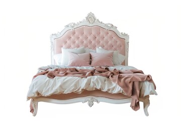 Sticker - Elegant pink tufted bed