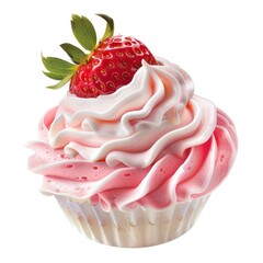 Poster - Delicious strawberry cupcake with frosting