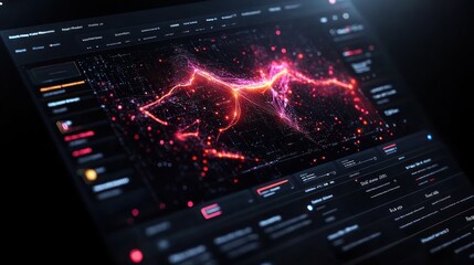 Wall Mural - Abstract Digital Data Visualization