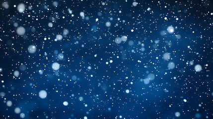 Sticker - Navy Blue Night Background with falling snow