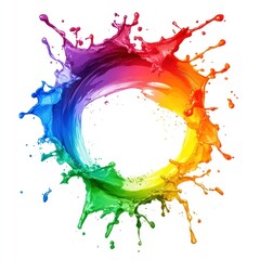 Wall Mural - Rainbow splash art graphics colorful.