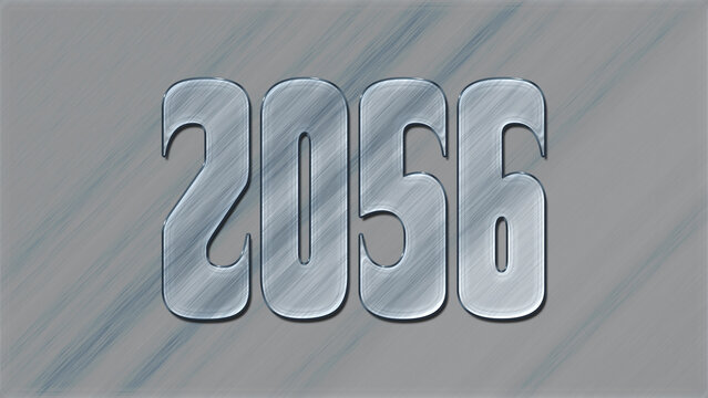 3D Glass effect number design of 2056, glassy background.