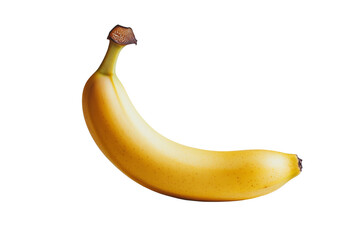 Poster - Vibrant ripe banana with a slight curve ,Isolated on transparent background