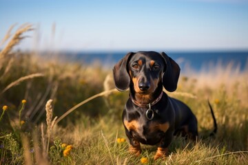 Sticker - Dachshund outdoors animal mammal.