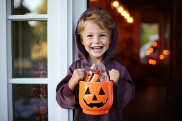 Wall Mural - Halloween face anthropomorphic jack-o'-lantern.