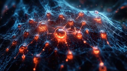 Wall Mural - abstract glowing network: a visual exploration of connection