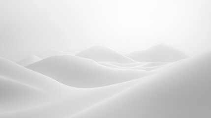 Poster - Abstract white minimalistic landscape with rolling hills background