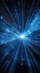 Canvas Print - stunning blue light burst with radiating beams, creating a cosmic and ethereal atmosphere perfect fo
