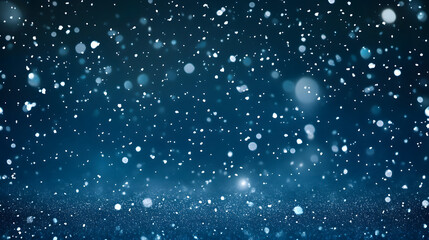 Wall Mural - Navy Blue Night Background with falling snow