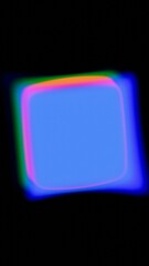 Poster - Vibrant 3D cubes with blue and purple neon glow on a black background..