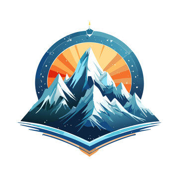 Magical mountain modern logo vector art illustration design