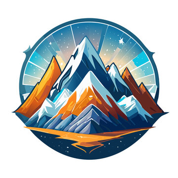 Magical mountain modern logo vector art illustration design
