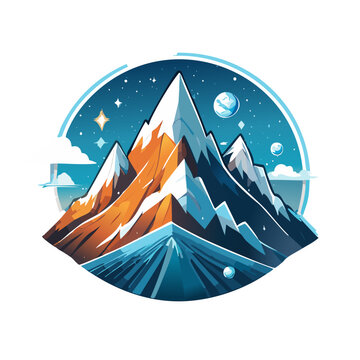 Magical mountain modern logo vector art illustration design