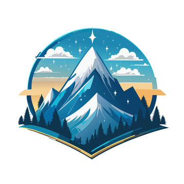 Magical mountain modern logo vector art illustration design