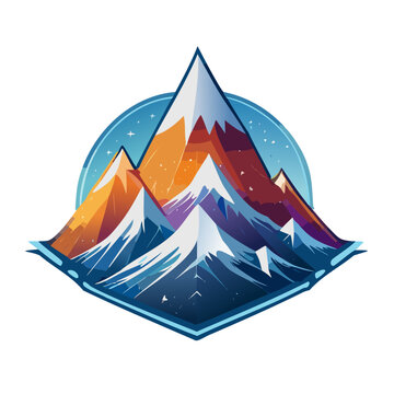 Magical mountain modern logo vector art illustration design