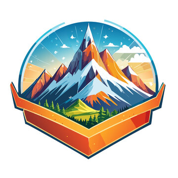 Magical mountain modern logo vector art illustration design