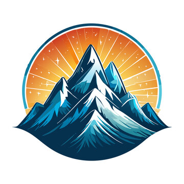 Magical mountain modern logo vector art illustration design