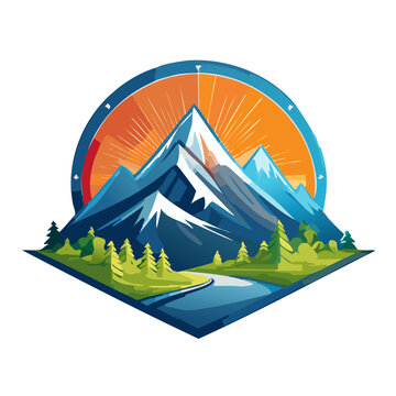 Magical mountain modern logo vector art illustration design