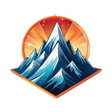 Magical mountain modern logo vector art illustration design