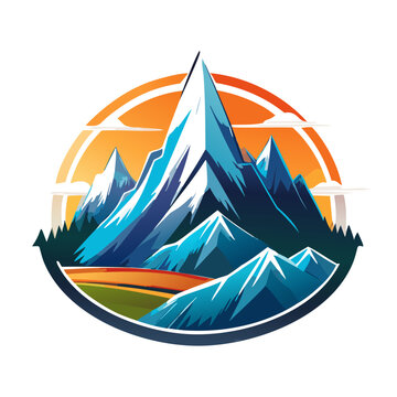 Magical mountain modern logo vector art illustration design