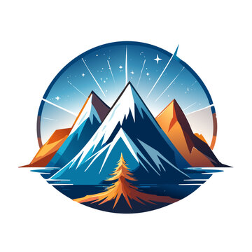 Magical mountain modern logo vector art illustration design