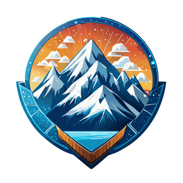 Magical mountain modern logo vector art illustration design