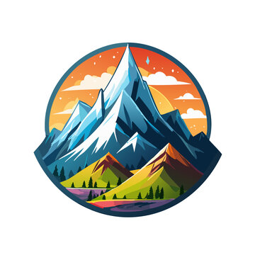 Magical mountain modern logo vector art illustration design