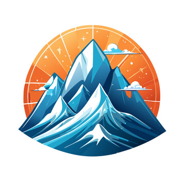 Magical mountain modern logo vector art illustration design