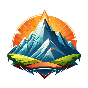 Magical mountain modern logo vector art illustration design